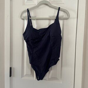 Andie Womens Swim Navy One Piece Havana Swimsuit Size L Large New with Tags